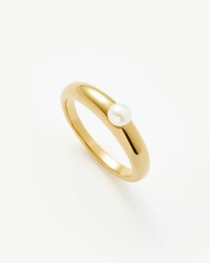 Button Pearl Classic Stacking Ring Rings