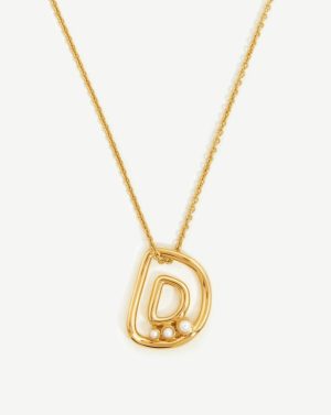 Chubby Pearl Initial Pendant Necklace – Initial D Coin & Pendant Necklaces