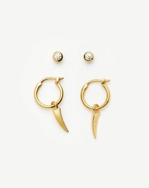 Claw Hoop & Stud Earring Set Earring Sets