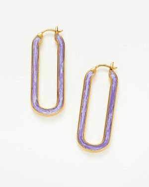 Enamel Haze Ovate Large Hoop Earrings Earrings