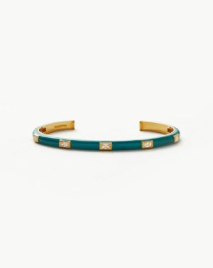 Enamel & Stone Cuff Bracelet Bracelets