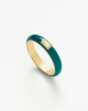 Enamel & Stone Stacking Ring Rings