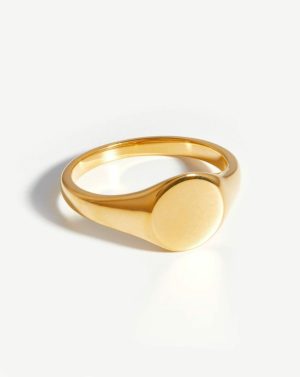 Engravable Round Signet Ring Rings