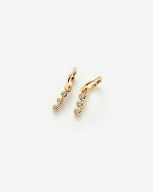 Fine Diamond Charm Hoop Earrings Earrings