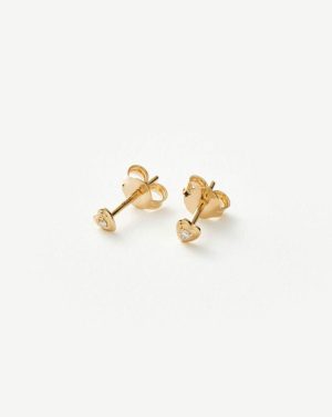 Fine Diamond Heart Stud Earrings Earrings