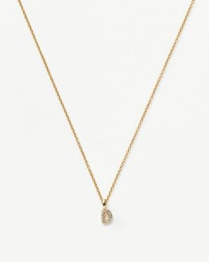 Fine Diamond Initial Mini Pendant Necklace – D Coin & Pendant Necklaces