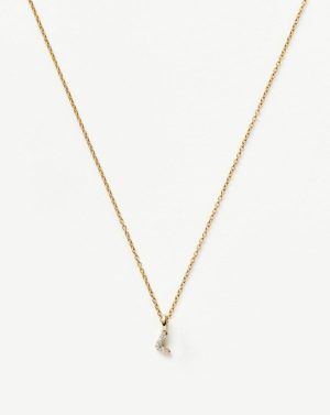 Fine Diamond Initial Mini Pendant Necklace – L Coin & Pendant Necklaces