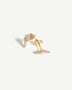 Fine Diamond Lightning Stud Earrings Earrings