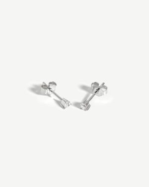 Fine Small Solitaire Diamond Stud Earrings Earrings