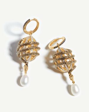 Harris Reed Fine Uncaged Drop Earrings Charm & Drop Earrings