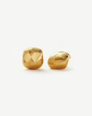 Hera Oversized Dome Ridge Stud Earrings Earrings