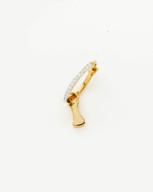 Initial Single Charm Hoop Earring – Initial I Charm & Drop Earrings