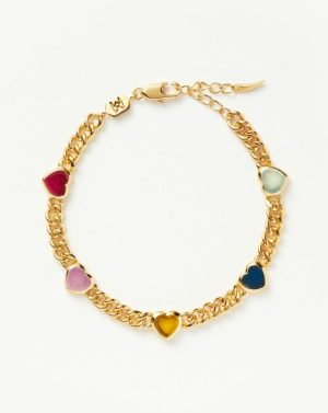 Jelly Heart Gemstone Charm Bracelet Bracelets