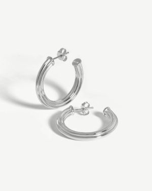 Large Ridge Hoop Earrings Earrings