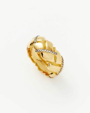 Lucy Williams Chunky Pavé Waffle Ring Rings