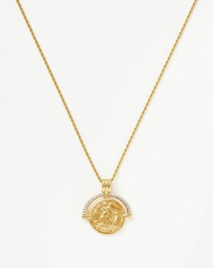 Lucy Williams Fortuna Arc Coin Necklace Coin & Pendant Necklaces