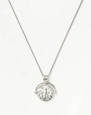 Lucy Williams Medium Engravable Roman Arc Coin Necklace Coin & Pendant Necklaces