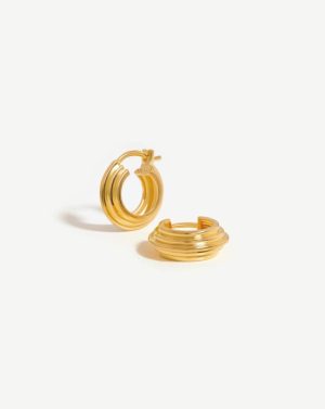 Lucy Williams Small Ridge Hoop Earrings Earrings