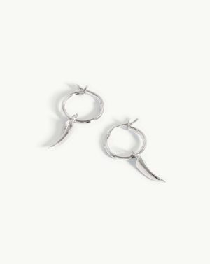 Mini Claw Charm Hoop Earrings Charm & Drop Earrings