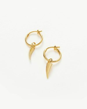 Mini Claw Charm Hoop Earrings Charm & Drop Earrings