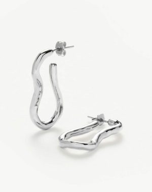 Molten Ovate Hoop Earrings Earrings