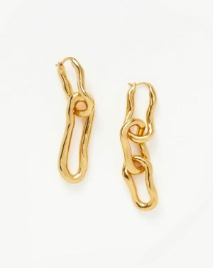 Molten Ovate Mismatch Hoop Earrings Charm & Drop Earrings