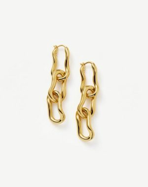 Molten Ovate Triple Drop Earrings Earrings