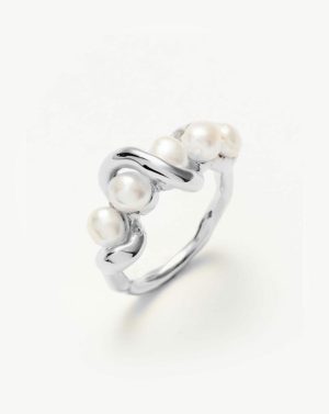 Molten Pearl Twisted Stacking Ring Rings