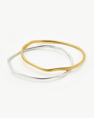 Molten Ripple Bangle Bracelet Set Bracelets