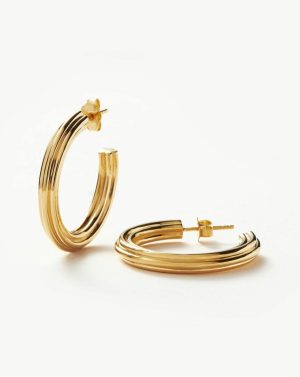 Ridge Medium Hoop Earrings Earrings