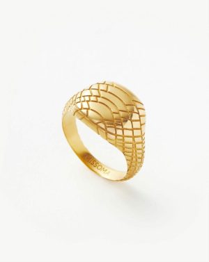 Serpent Textured Signet Ring Rings