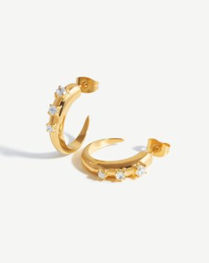 Small Claw Studded Hoop Earrings Earrings