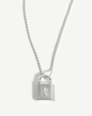 Small Ridge Padlock Necklace Coin & Pendant Necklaces