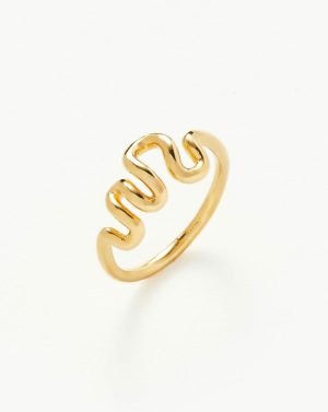 Squiggle Wavy Stacking Ring Rings