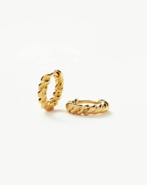 Twisted Helical Huggies Earrings