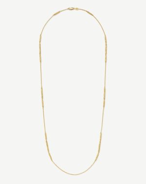 Wavy Ridge Extra Long Chain Necklace Chain Necklaces