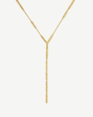 Wavy Ridge Lariat Chain Necklace Chain Necklaces