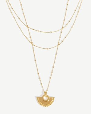 Zenyu Fan Chain Necklace Set Chain Necklaces