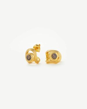 Zenyu Link Gemstone Open Stud Earrings Earrings