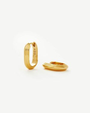 Zenyu Link Ridge Ovate Hoop Earrings Earrings