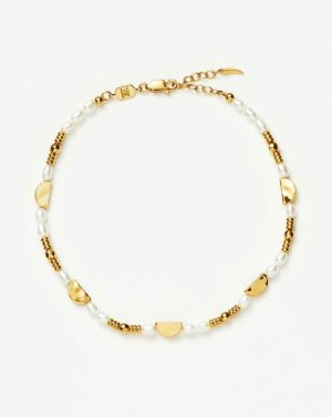 Zenyu Pearl Beaded Charm Anklet Anklets