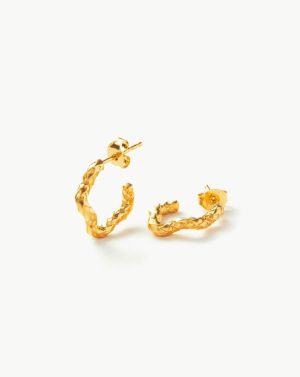 Serpent Textured Squiggle Hoop Earrings Earrings