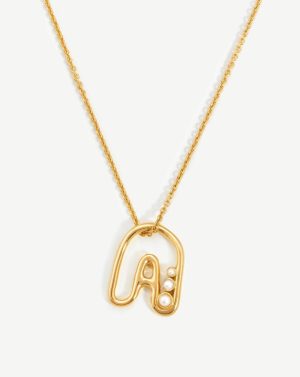 Chubby Pearl Initial Pendant Necklace – Initial A Coin & Pendant Necklaces