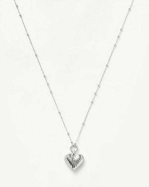 Ridge Heart Charm Pendant Necklace Coin & Pendant Necklaces