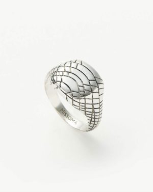 Serpent Textured Signet Ring Rings